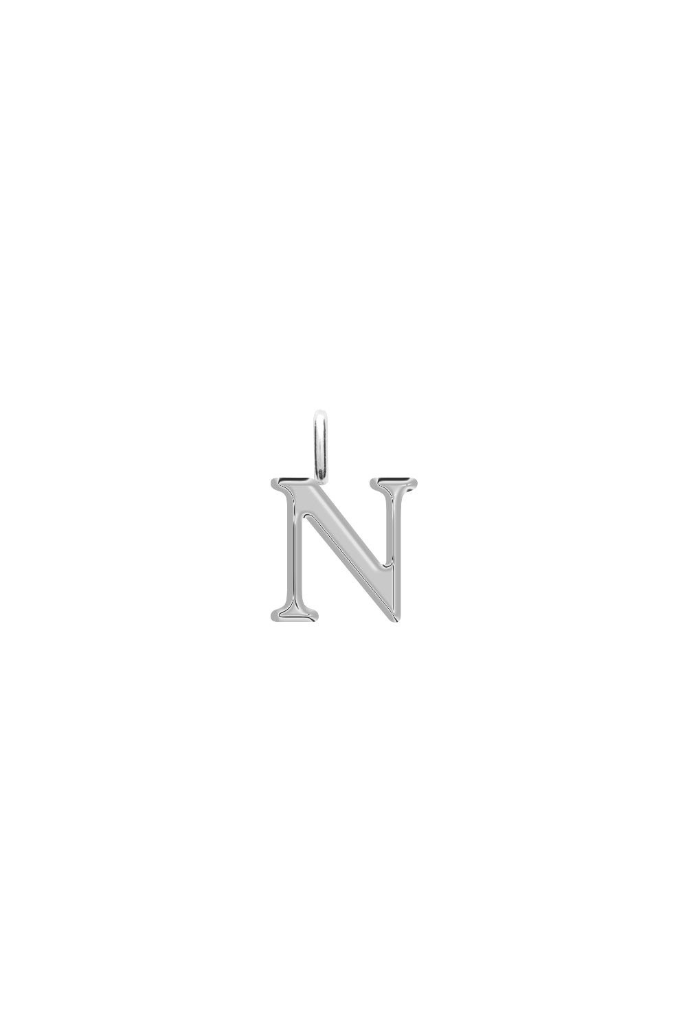 Charm argent lettre N - Bijou photographié sur fond blanc