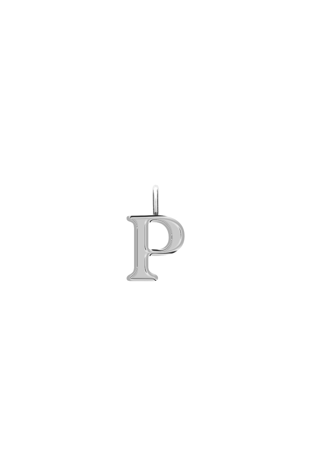 Charm argent lettre P - Bijou photographié sur fond blanc