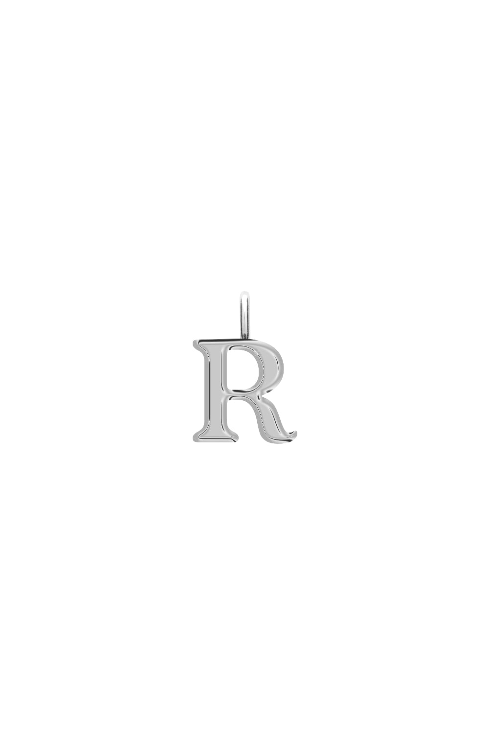 Charm argent lettre R - Bijou photographié sur fond blanc