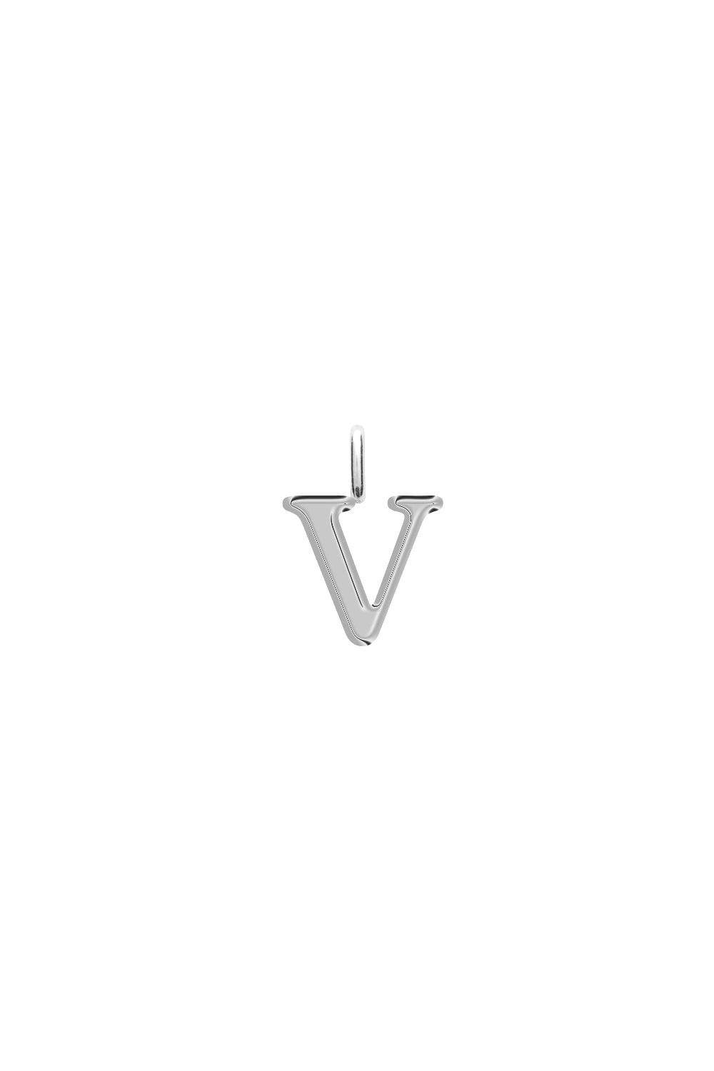 Charm argent lettre V - Bijou photographié sur fond blanc