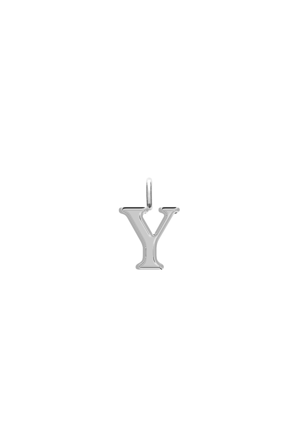 Charm argent lettre Y - Bijou photographié sur fond blanc