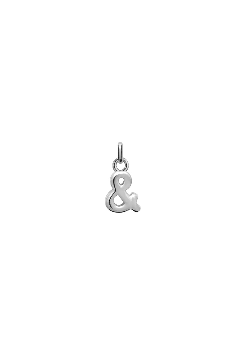 Charm argent lettre and - Bijou photographié sur fond blanc