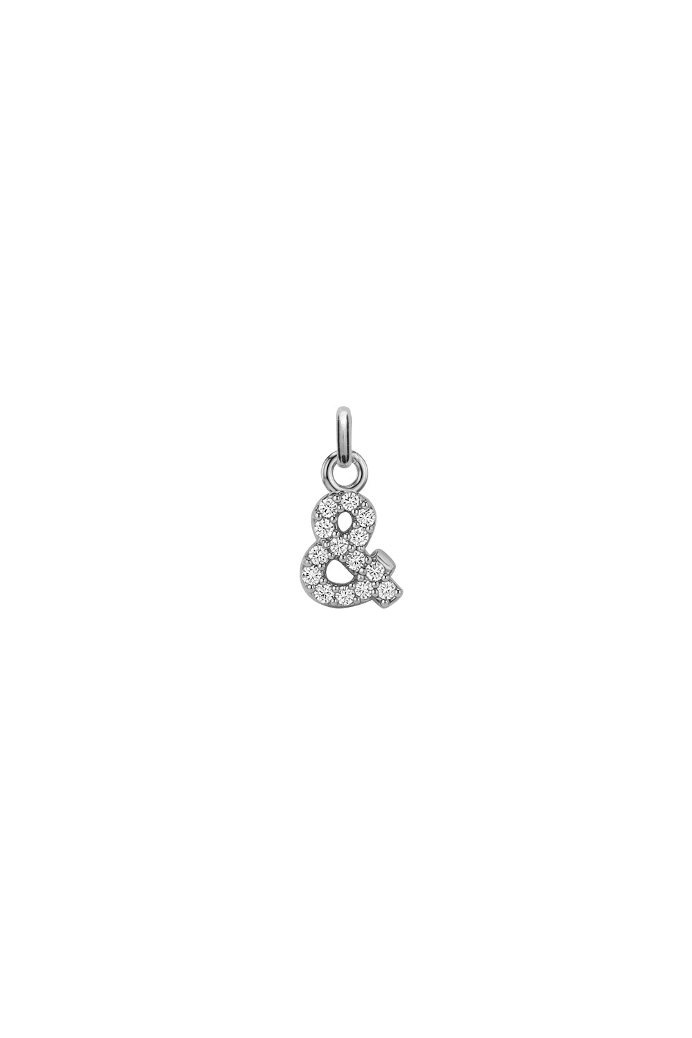 Charm argent zircons lettre and - Bijou photographié sur fond blanc