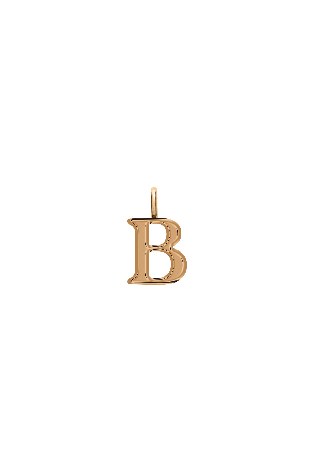Charm doré lettre B - Bijou photographié sur fond blanc