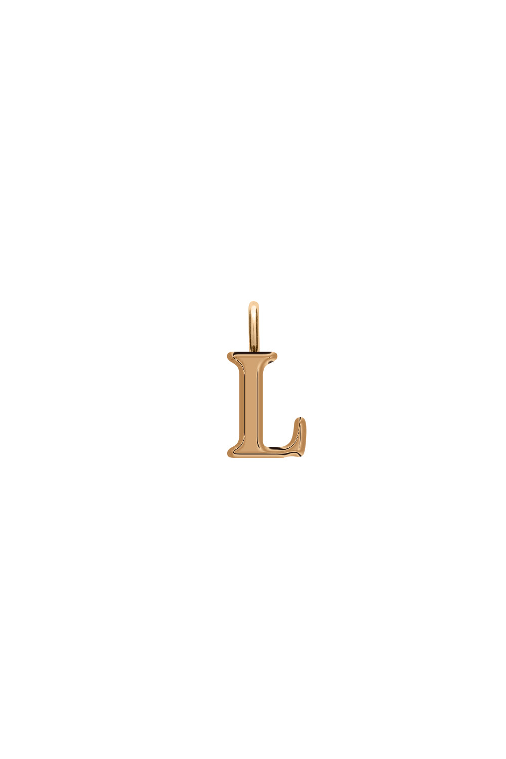 Charm doré lettre L - Bijou photographié sur fond blanc