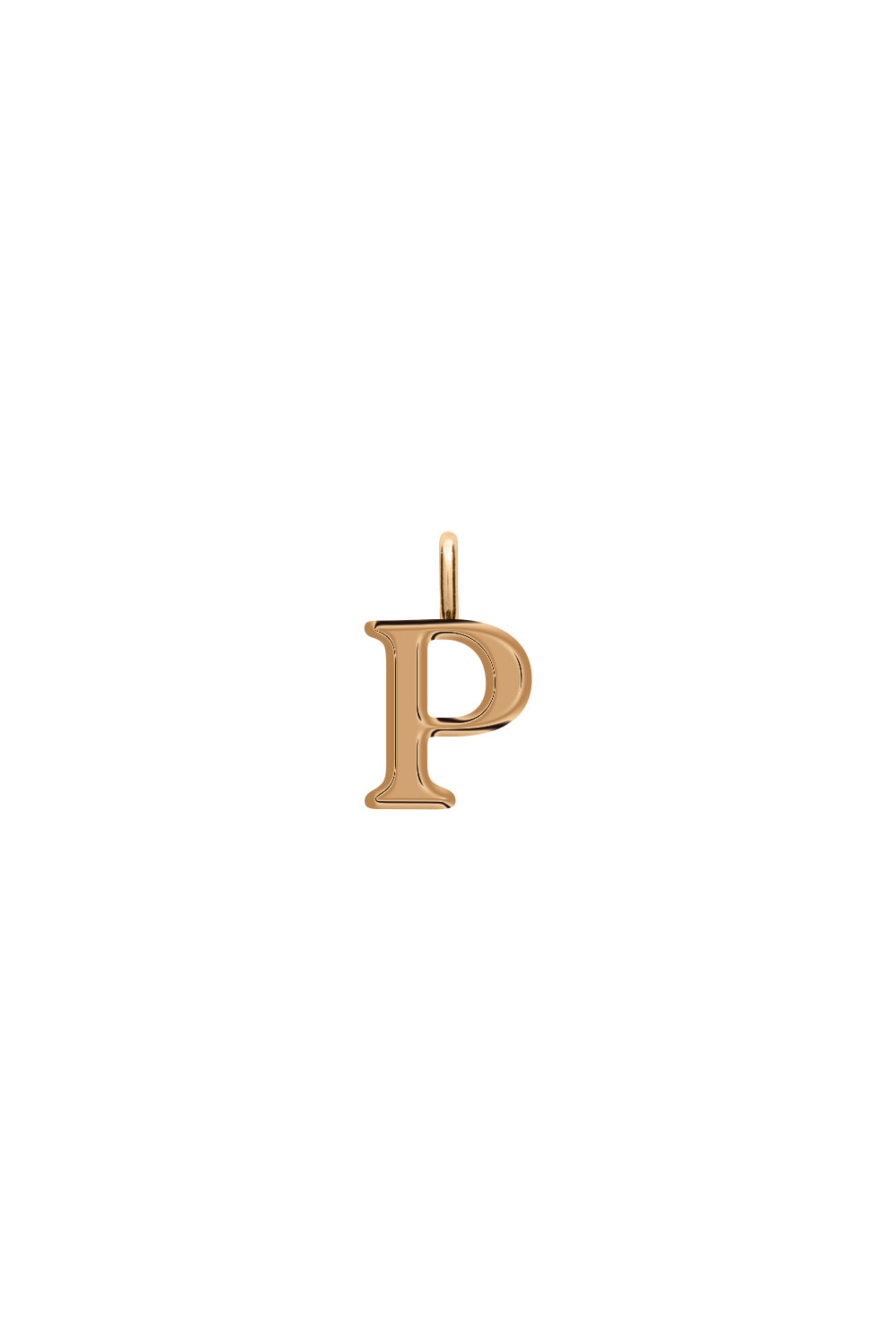 Charm doré lettre P - Bijou photographié sur fond blanc