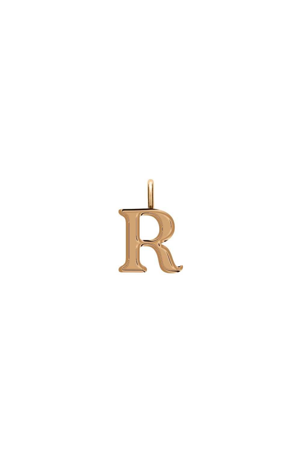 Charm doré lettre R - Bijou photographié sur fond blanc