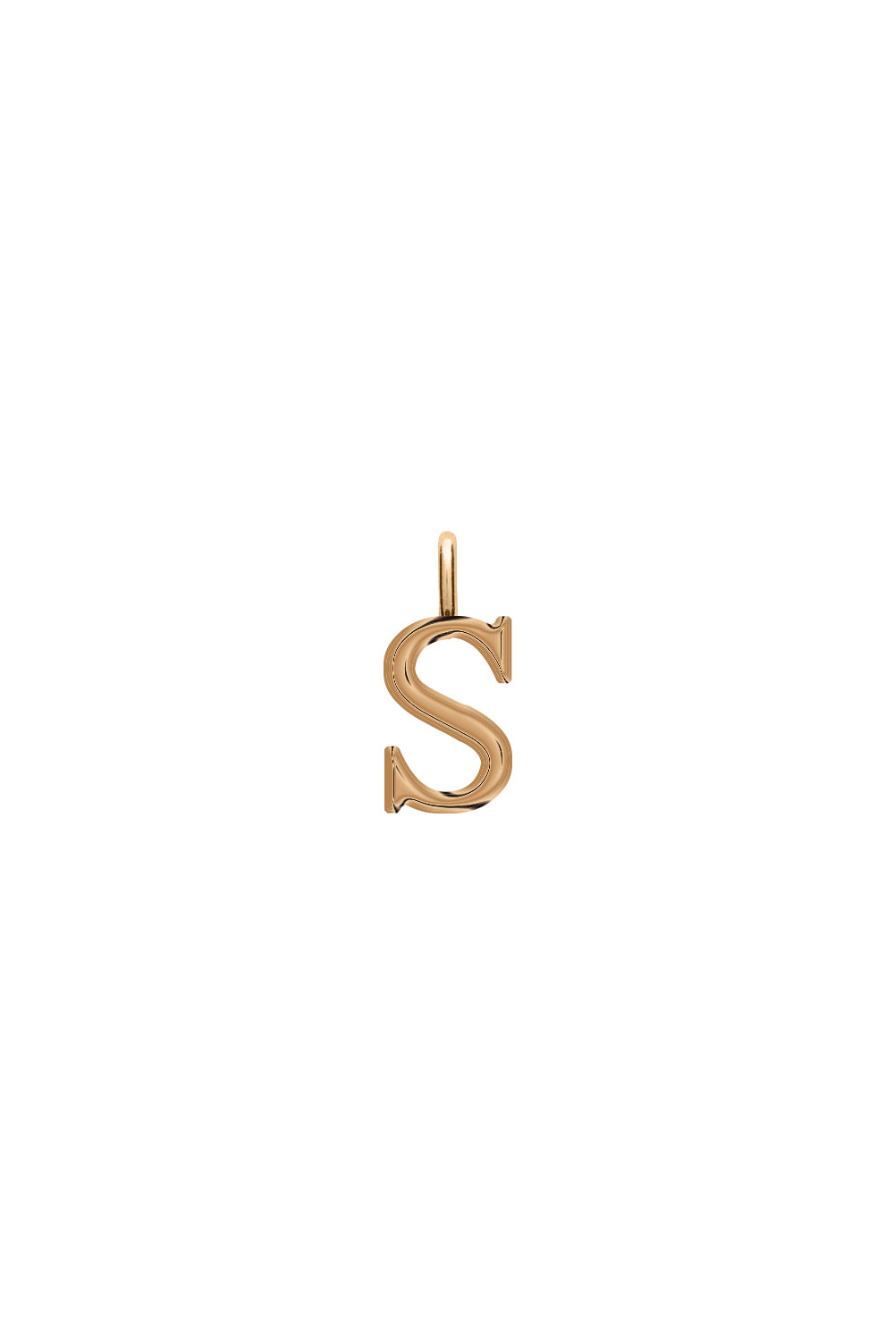 Charm doré lettre S - Bijou photographié sur fond blanc