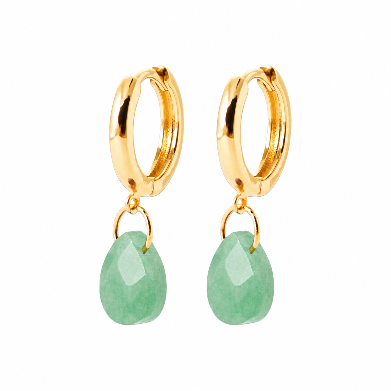 Mini créoles dorées Lorina aventurine