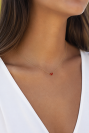 Collier doré Petit Coeur rouge