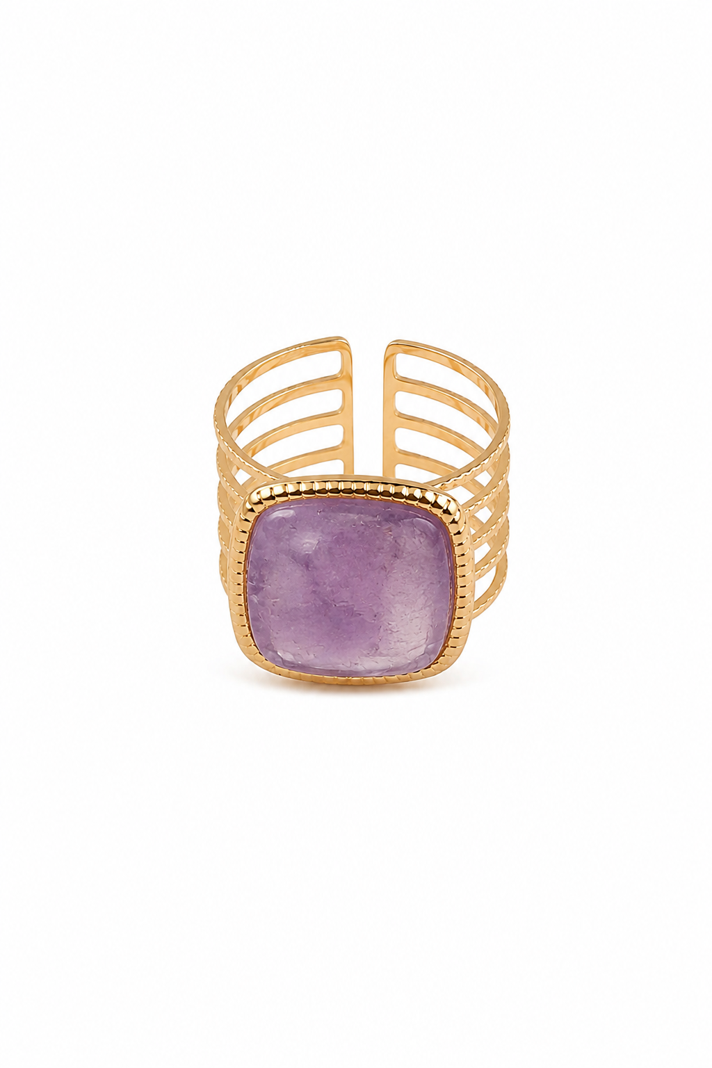 Bague dorée Aurore améthyste