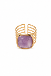 Bague dorée Aurore améthyste