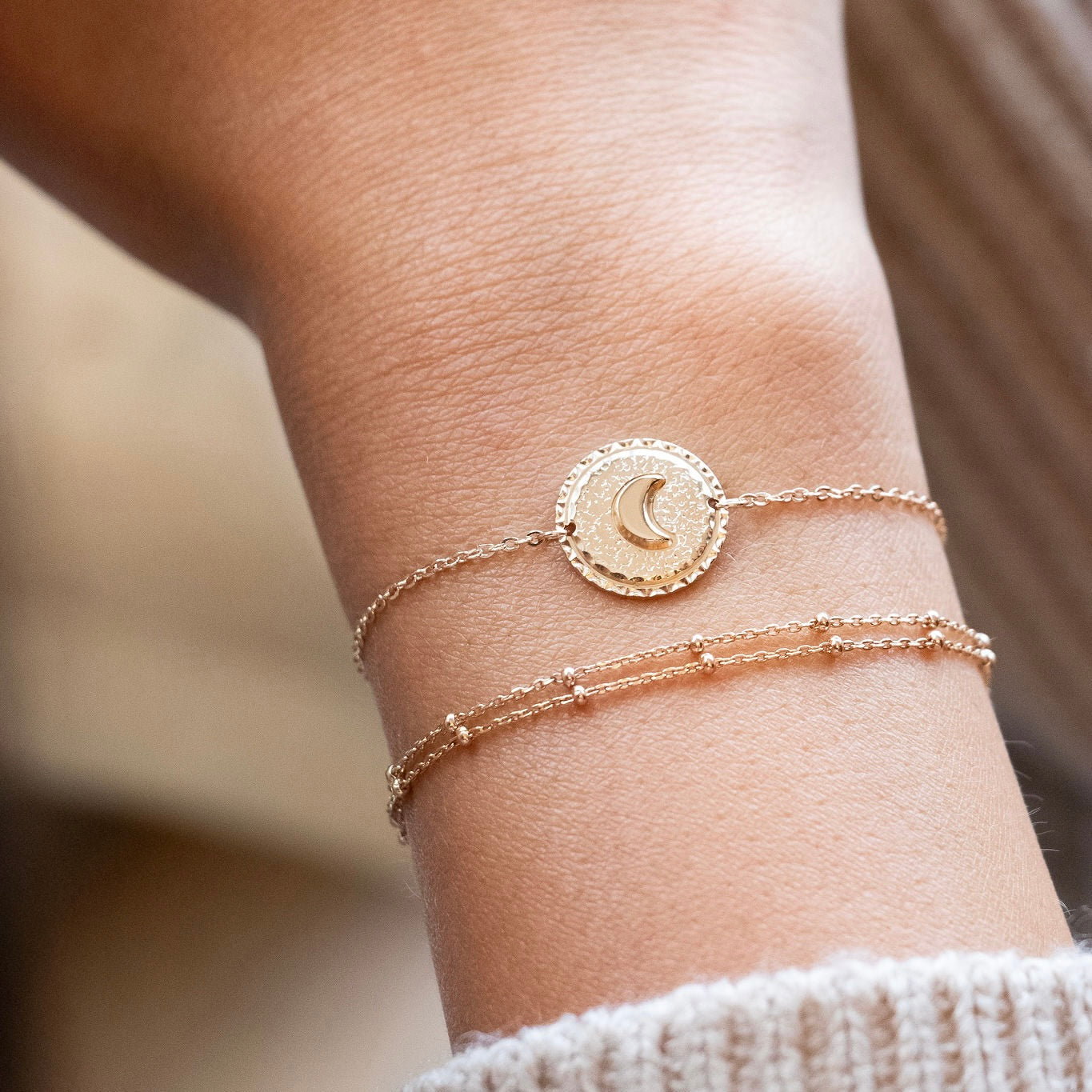 Bracelet doré Mantra lune