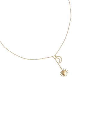 Collier doré Joely soleil et lune