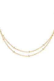Collier doré double Tiana - Bijou photographié sur fond blanc
