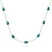 Collier sautoir doré Estelle apatite orné de pierres naturelles - Bijou photographié sur fond blanc