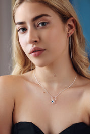 Collier personnalisable Lilou protect argent avec pendentif œil protecteur en nacre - Bijou porté