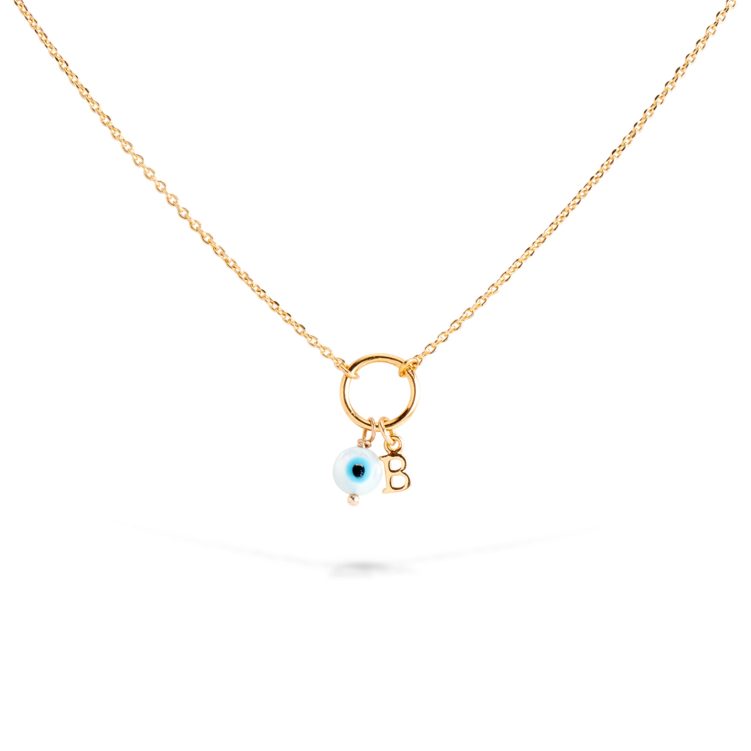 LILOU PROTECT - Collier personnalisable doré avec un œil nacre