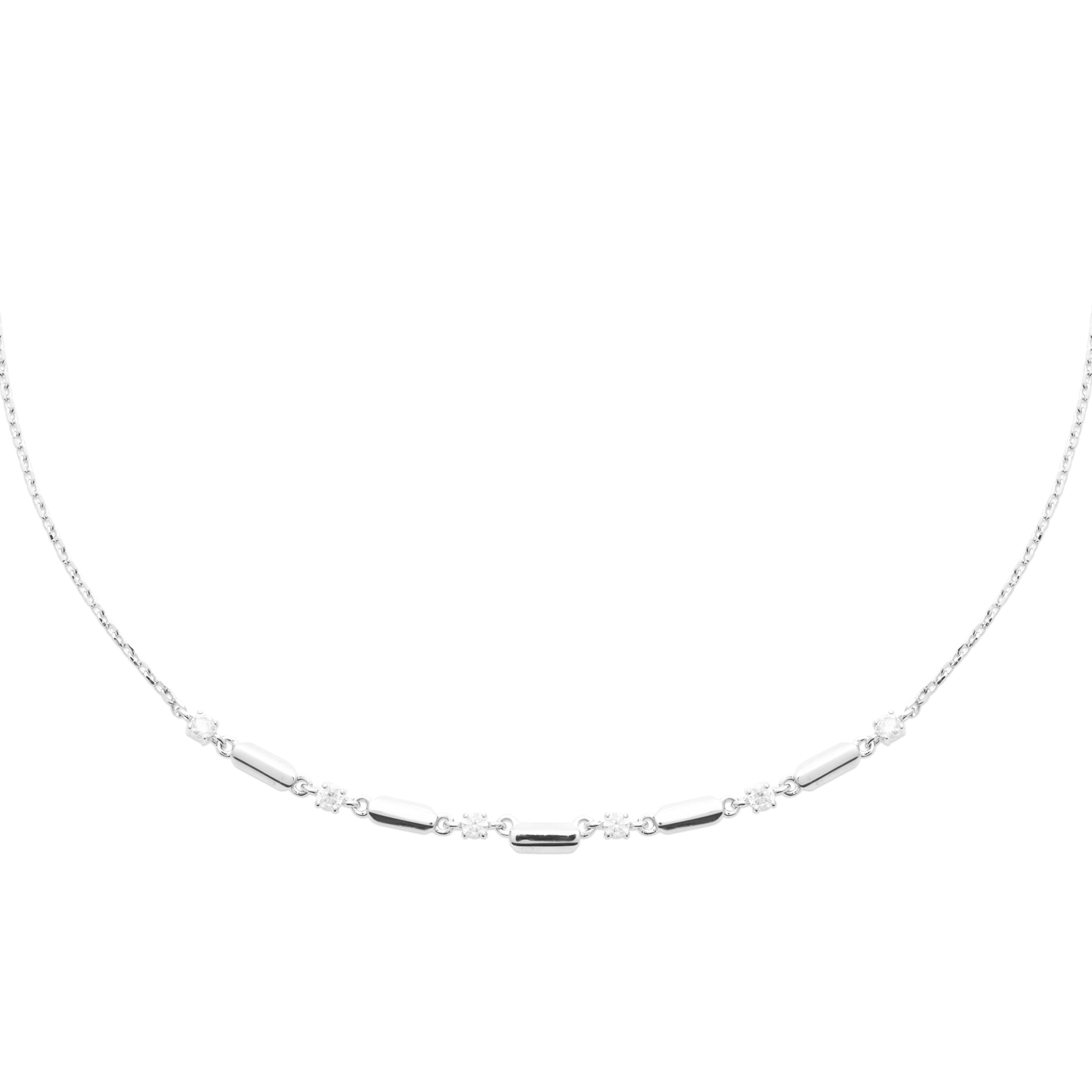 Collier Natalia argent 925 zircons - Bijou photographié sur fond blanc 