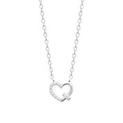 Collier Taylor argent pendentif coeur zircons - Bijou photographié sur fond blanc 