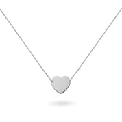 Collier personnalisable en argent avec médaille à graver coeur Adelie - Bijou sur fond blanc