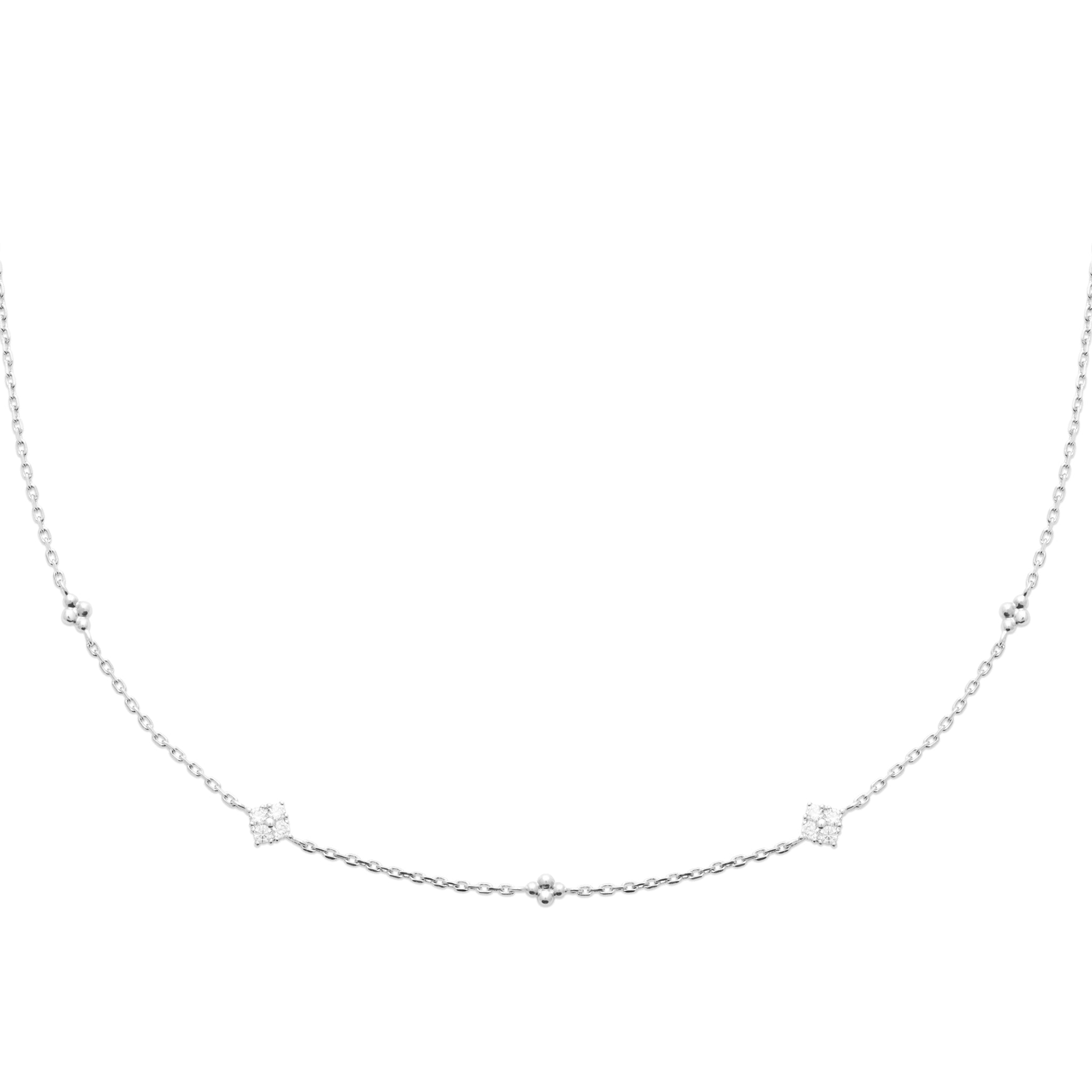 Collier argent 925 Thaly zircons - Bijou photographié sur fond blanc 