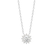 Collier argenté BÉNÉDICTE en argent 925 et zircons - Collection Cérémonie - Bijou photographié sur fond blanc