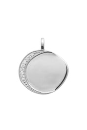 Médaille à graver argent pour collier personnalisable Lyam - Bijou sur fond blanc