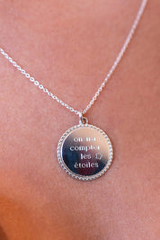 Collier personnalisable argent Médaille pour gravure Louisa L