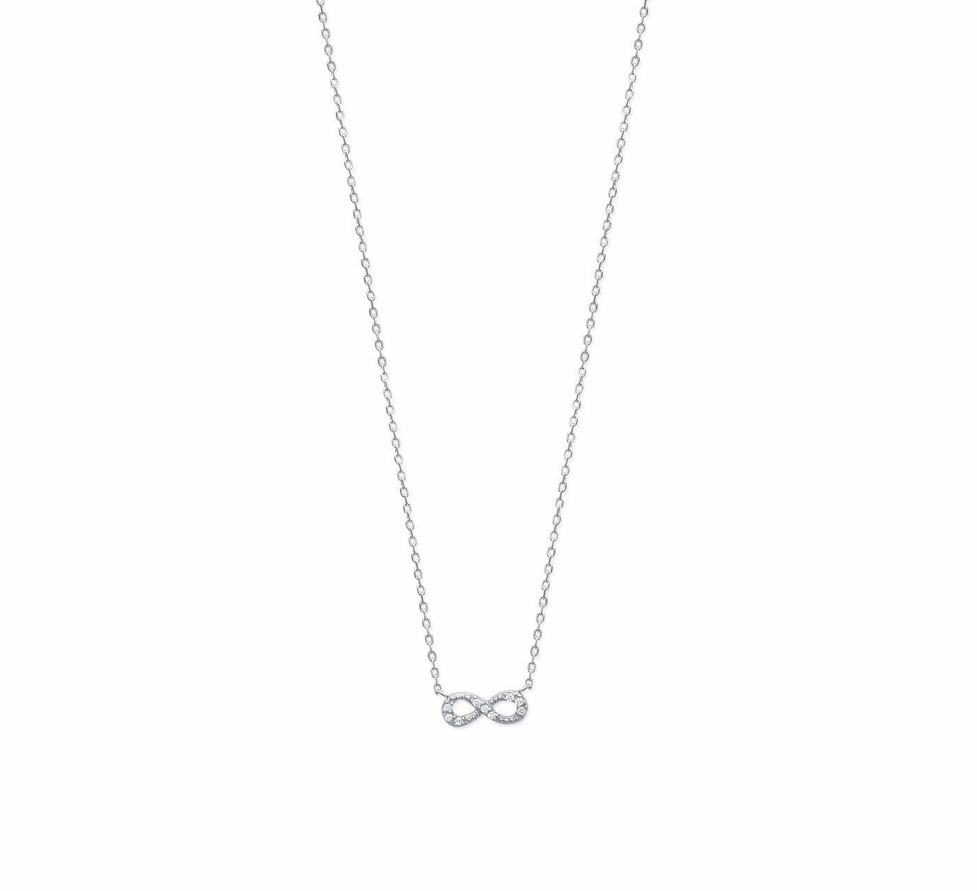 Collier argent zircons INFINI - Bijou photographié sur fond blanc