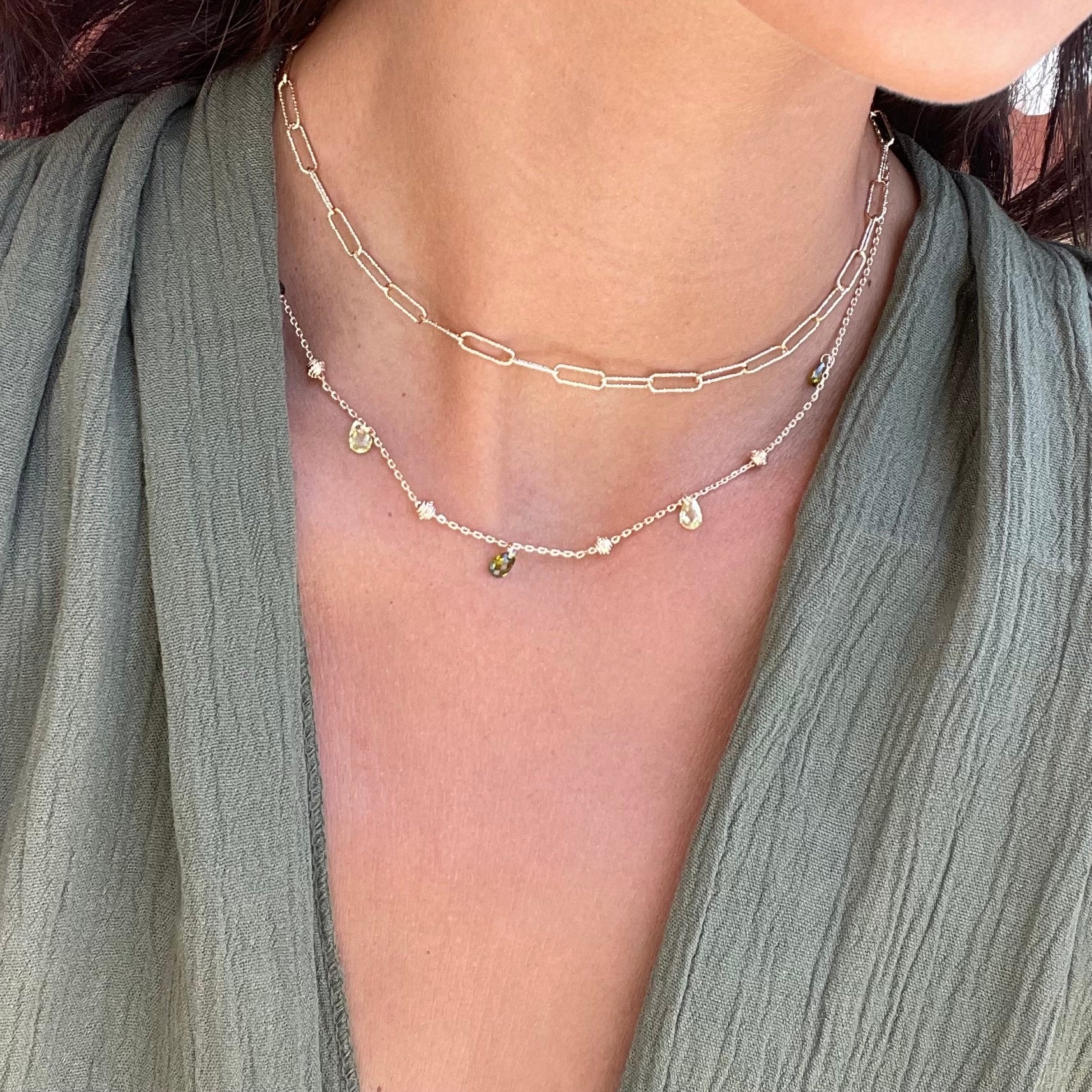 Collier doré ABBY DIAMANT M - Bijou porté