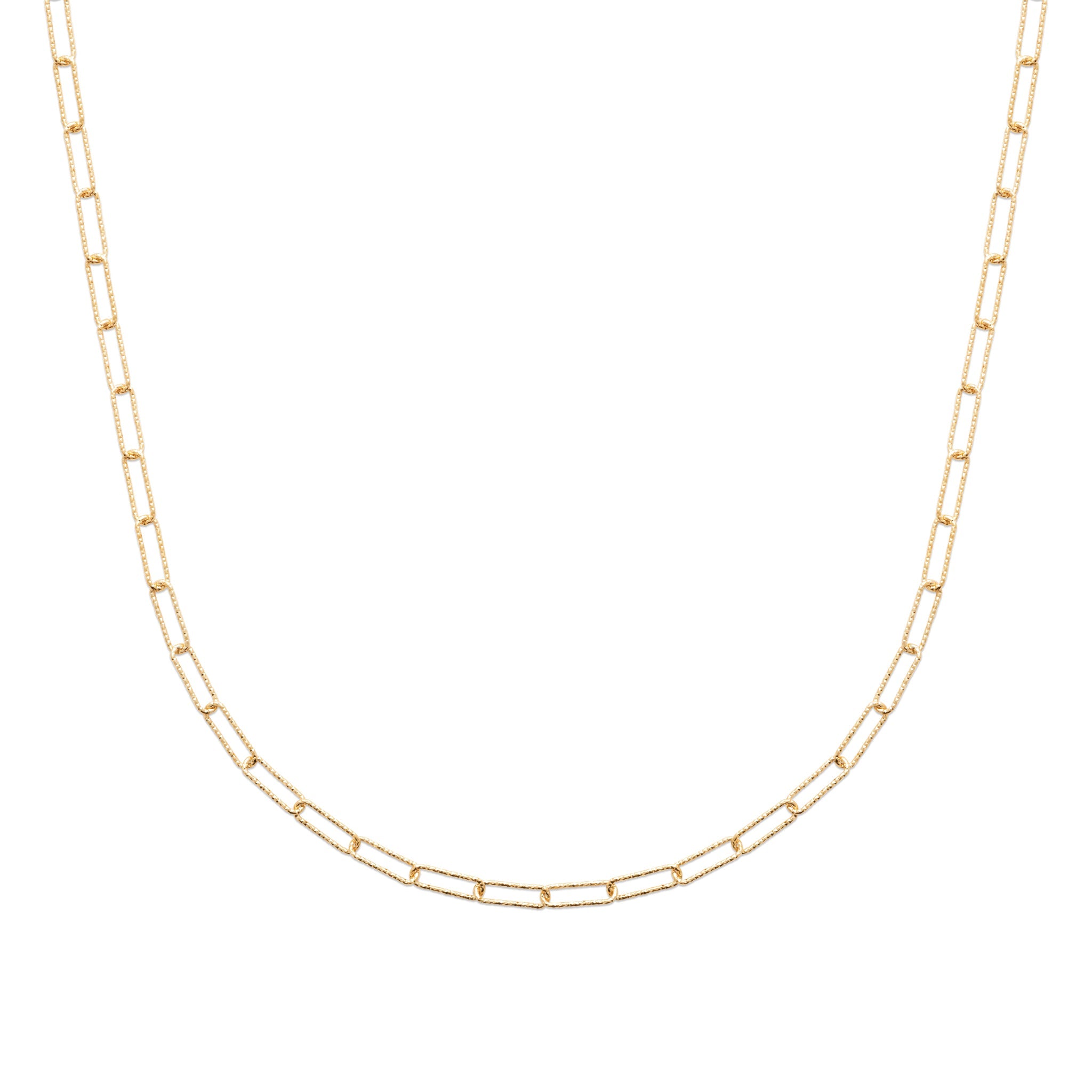  Collier doré Abby Diamant S maille fine martelée - Bijou photographié sur fond blanc