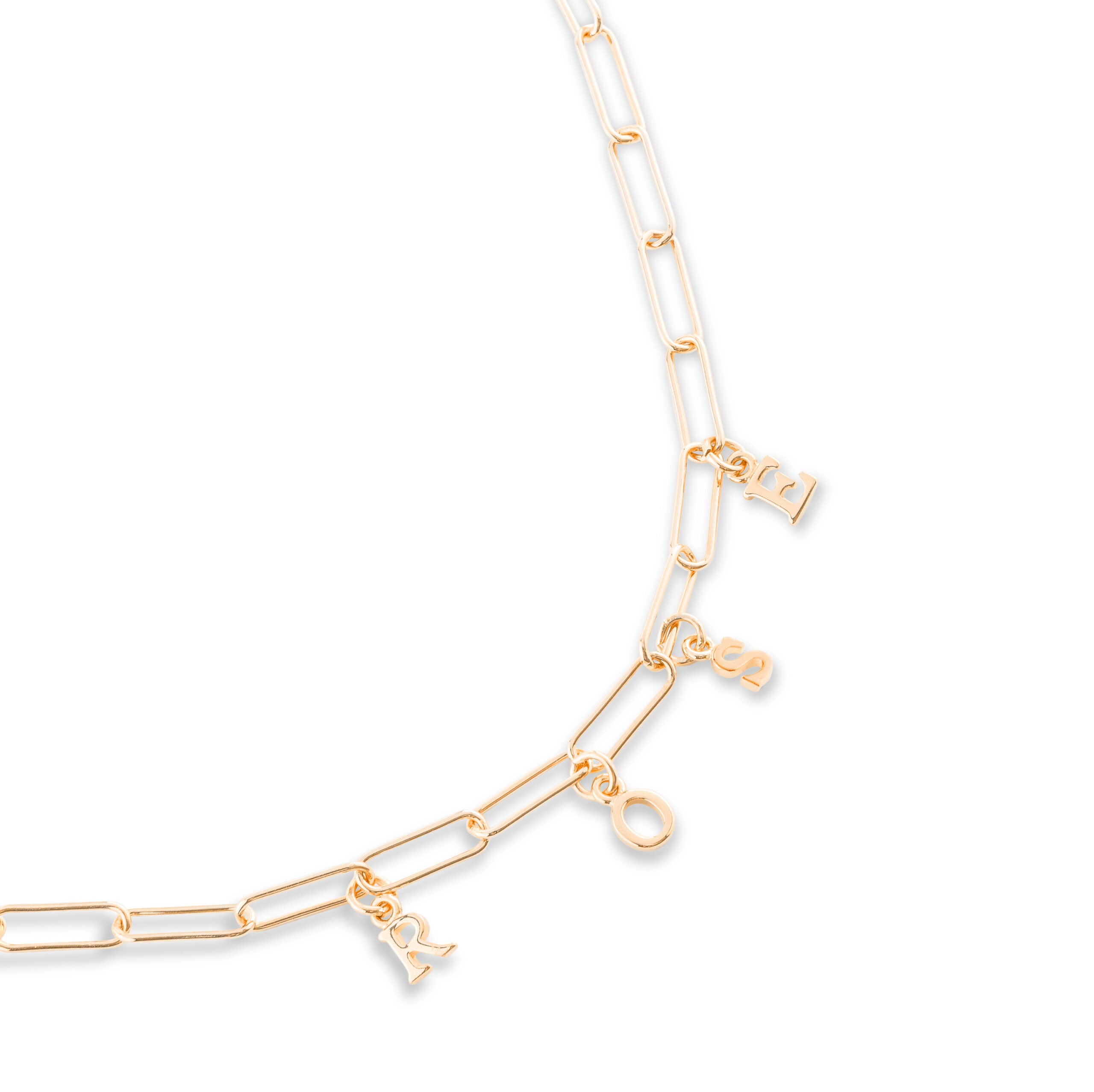 AXELLE – Collier personnalisable pour charms et initiales doré - Bijou photographié sur fond blanc