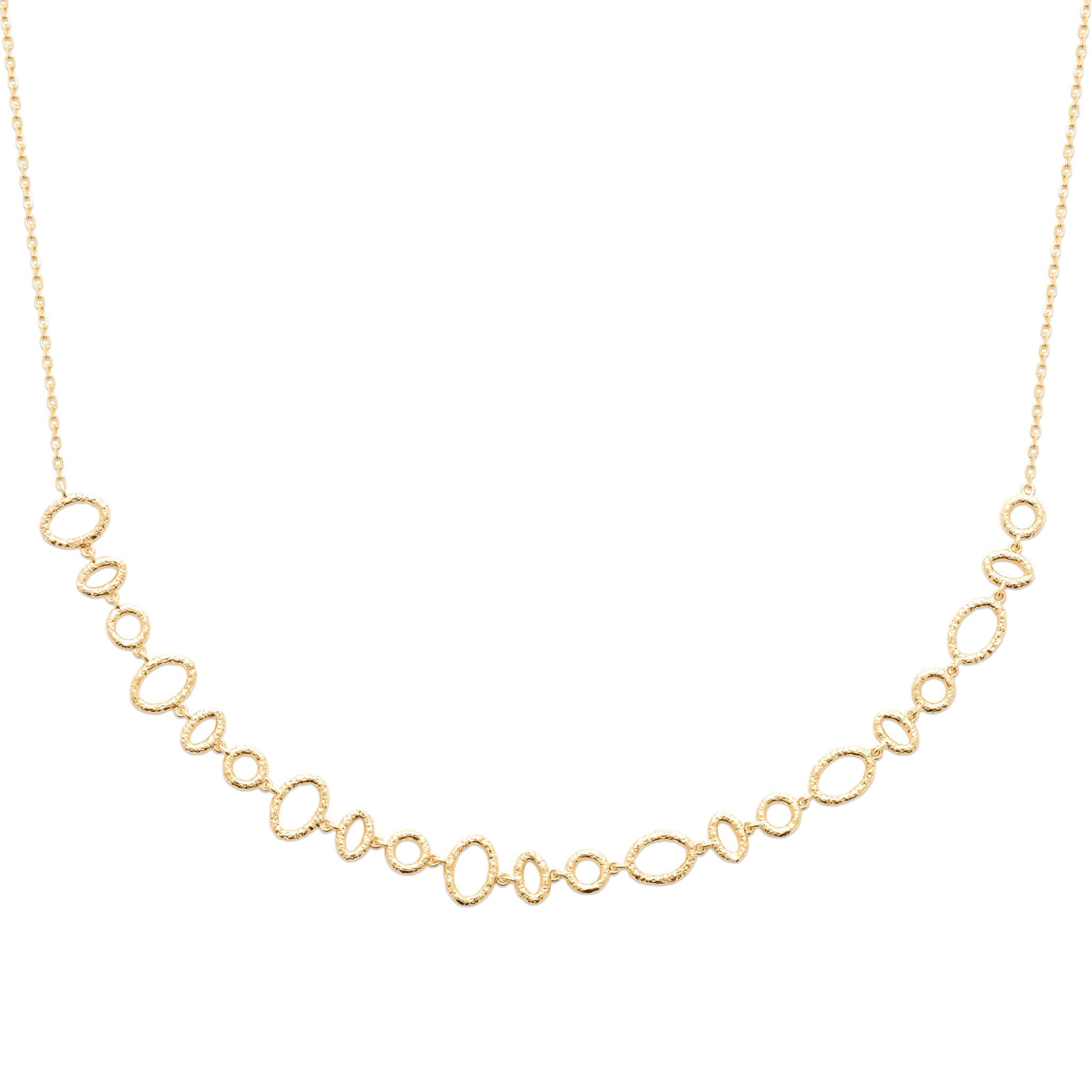 Collier doré BROOK texturé - Bijou photographié sur fond blanc
