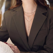 Collier doré Fred plongeant avec zircons - Bijou porté