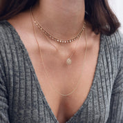 Collier doré GARANCE pampilles - Bijou porté