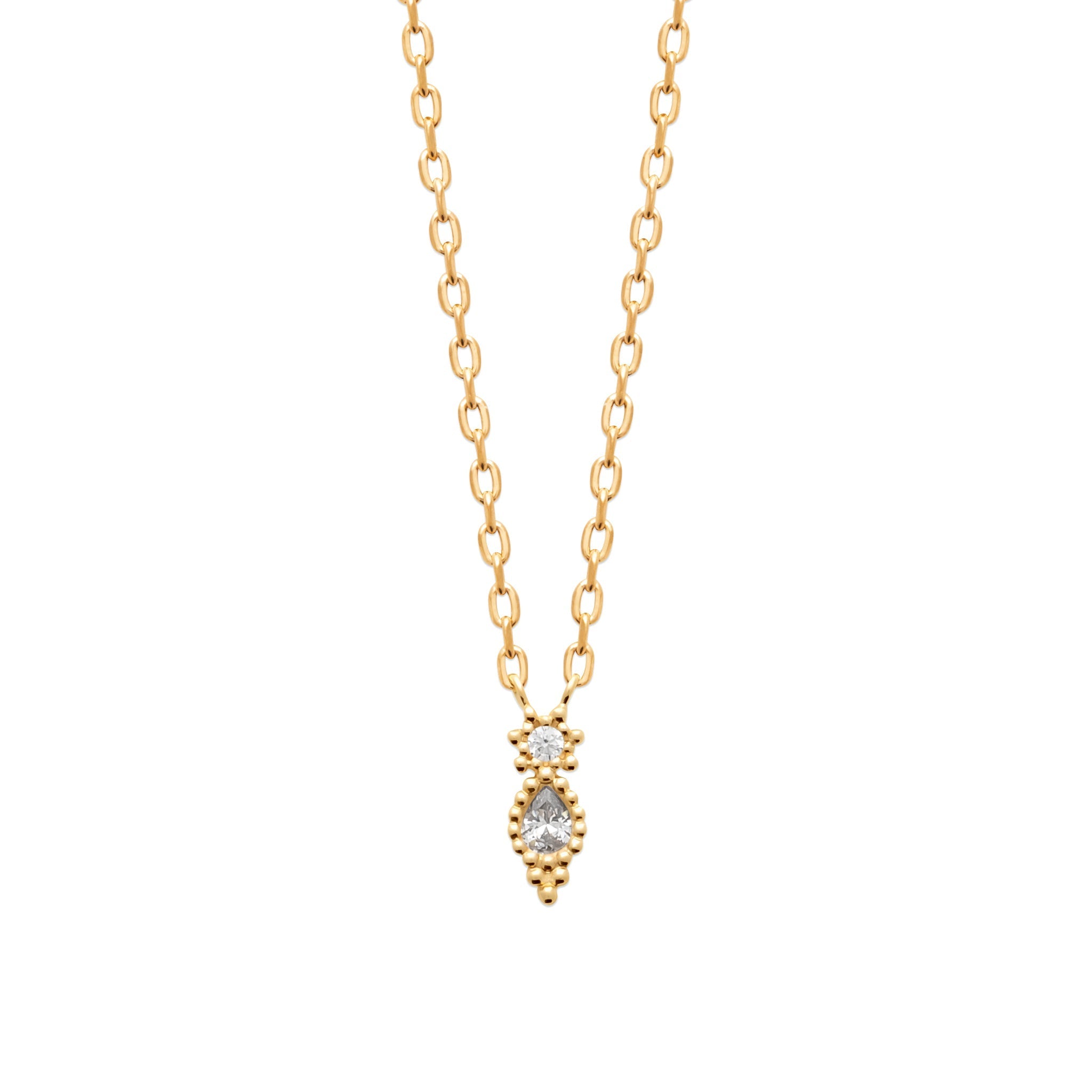 Collier doré Liora - Bijou photographié sur fond blanc