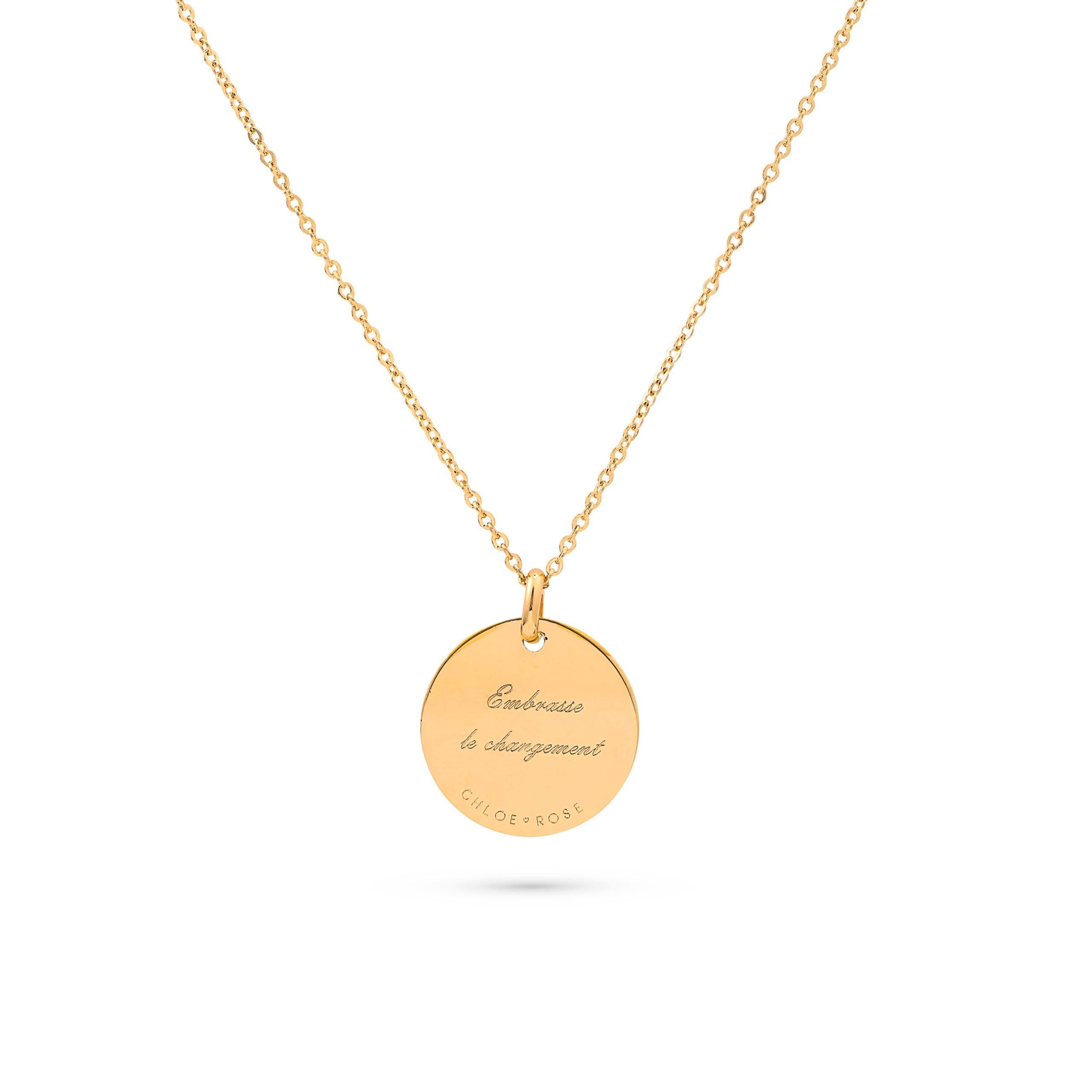 Collier Mantra Lune laiton doré 3 microns imaginé et créé par Chloé Rose