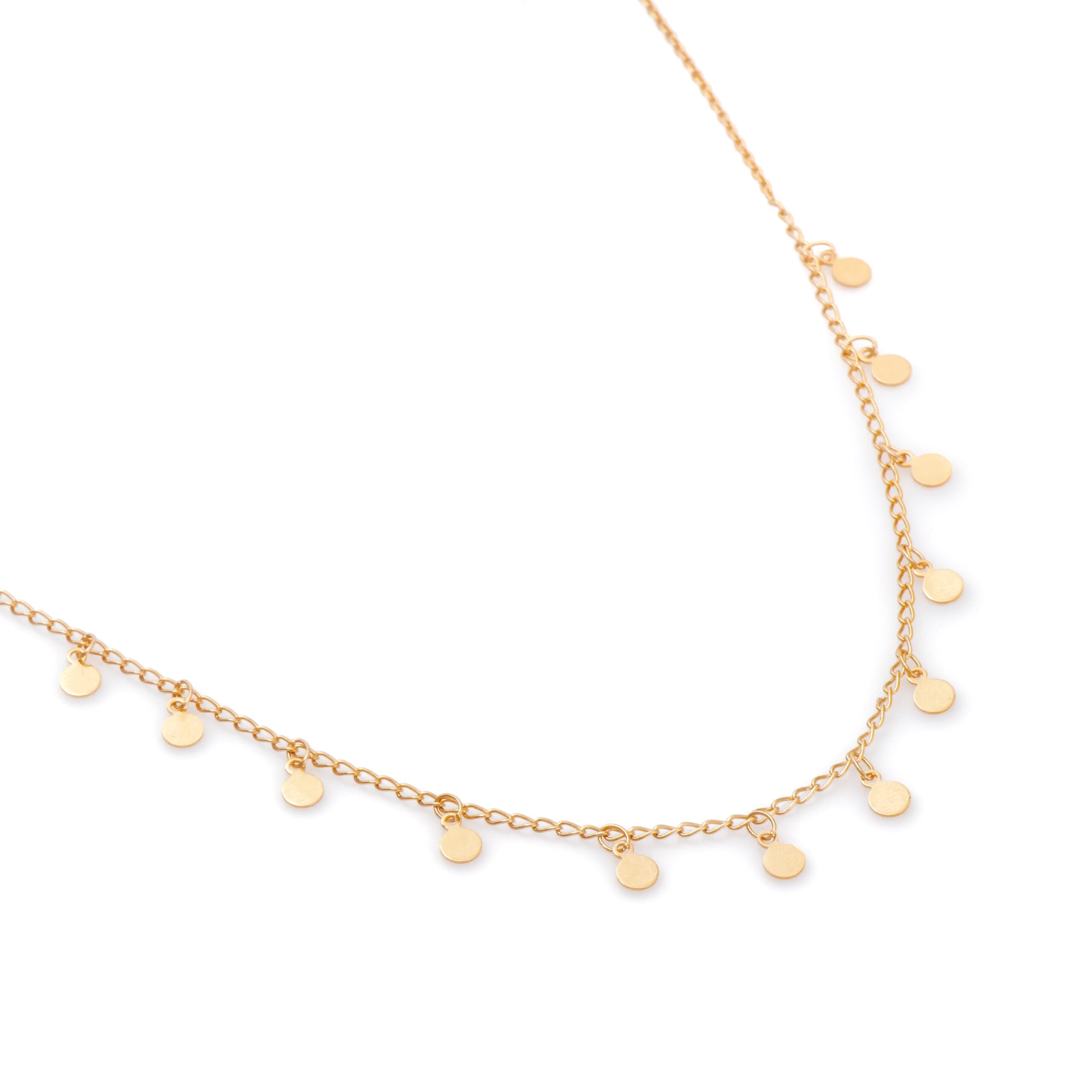 Collier doré Manyssa multiples pampilles - Bijou photographié sur fond blanc