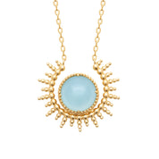 Collier doré Maya agate bleue - Bijou photographié sur fond blanc