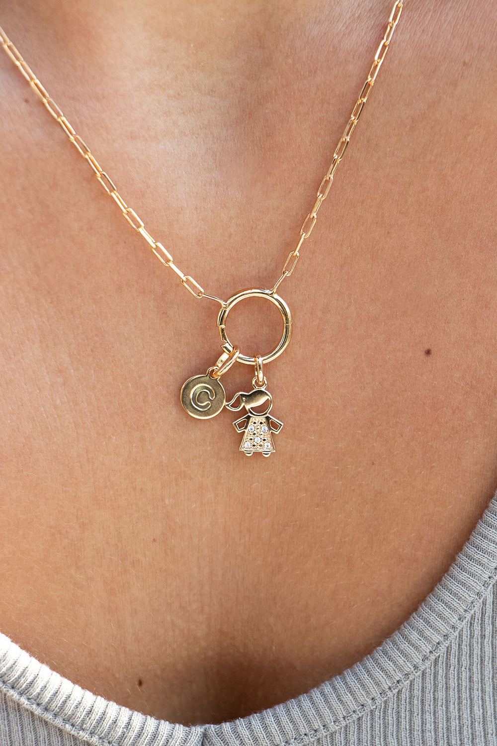 Collier doré pour charms Céline - Bijou porté