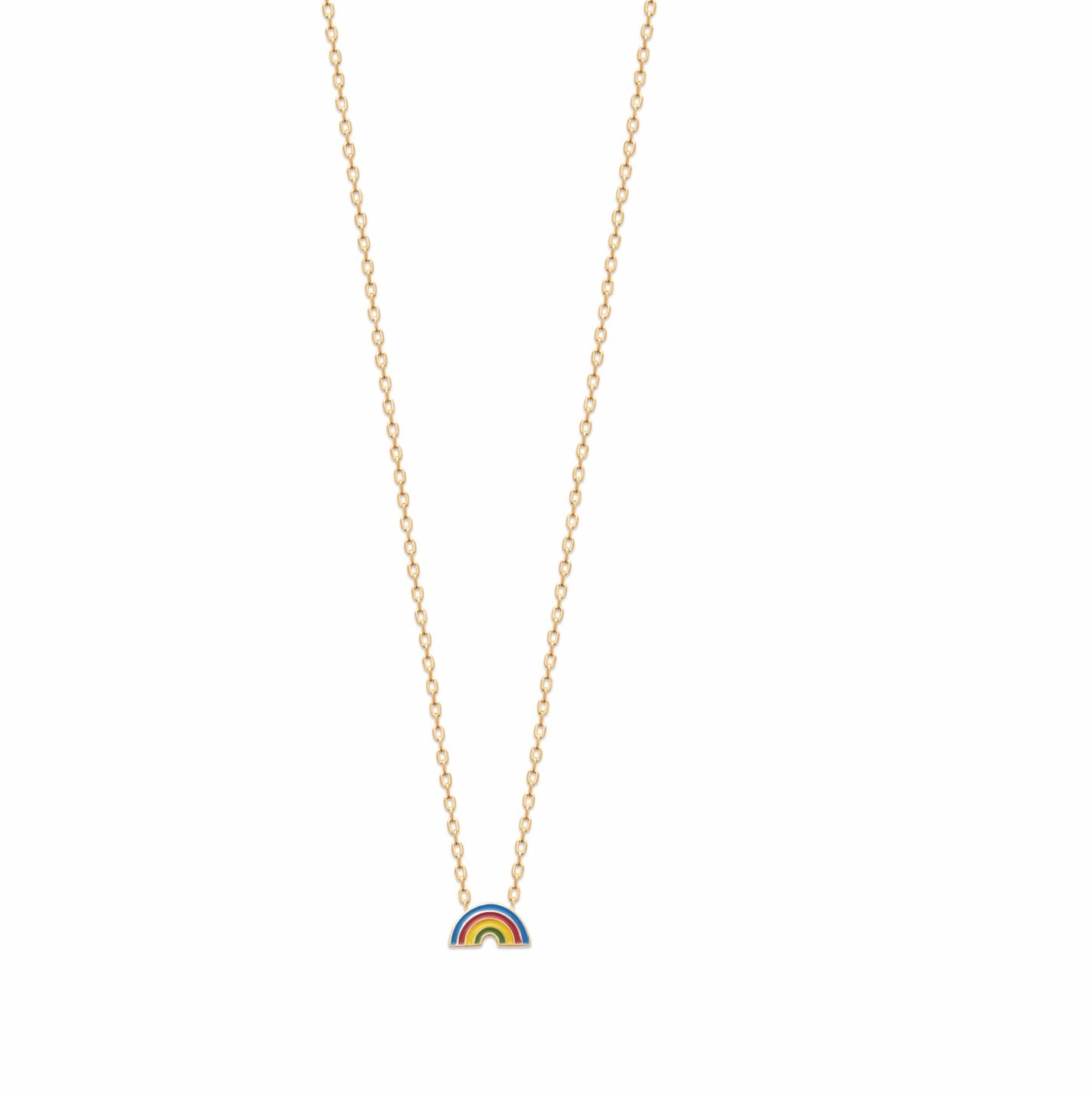 Collier doré enfant ARC-EN-CIEL - Bijou photographié sur fond blanc 