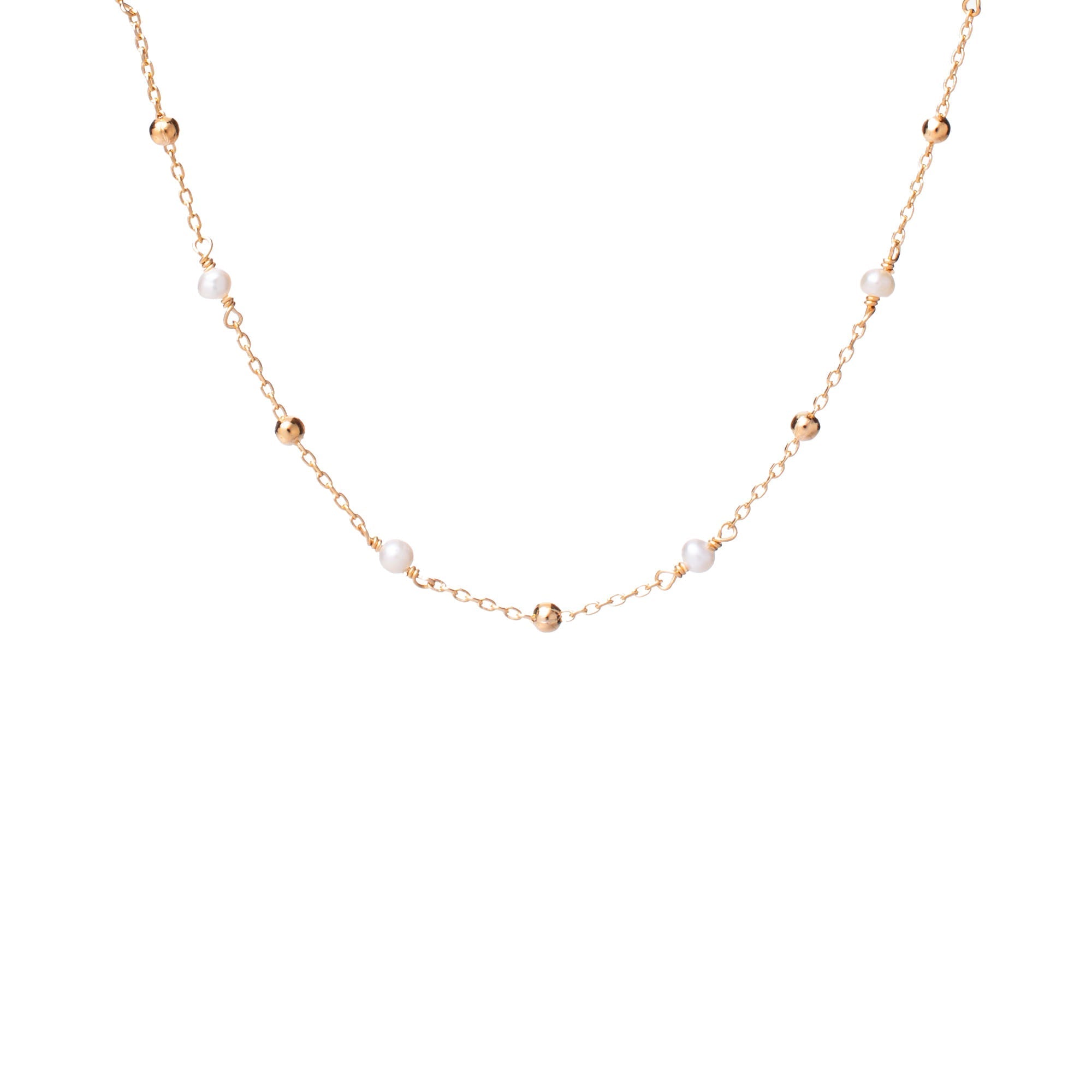 Collier doré et nacre Paula - Bijou photographié sur fond blanc