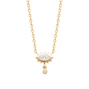 Collier doré et zircons Camille - Bijou photographié sur fond blanc 