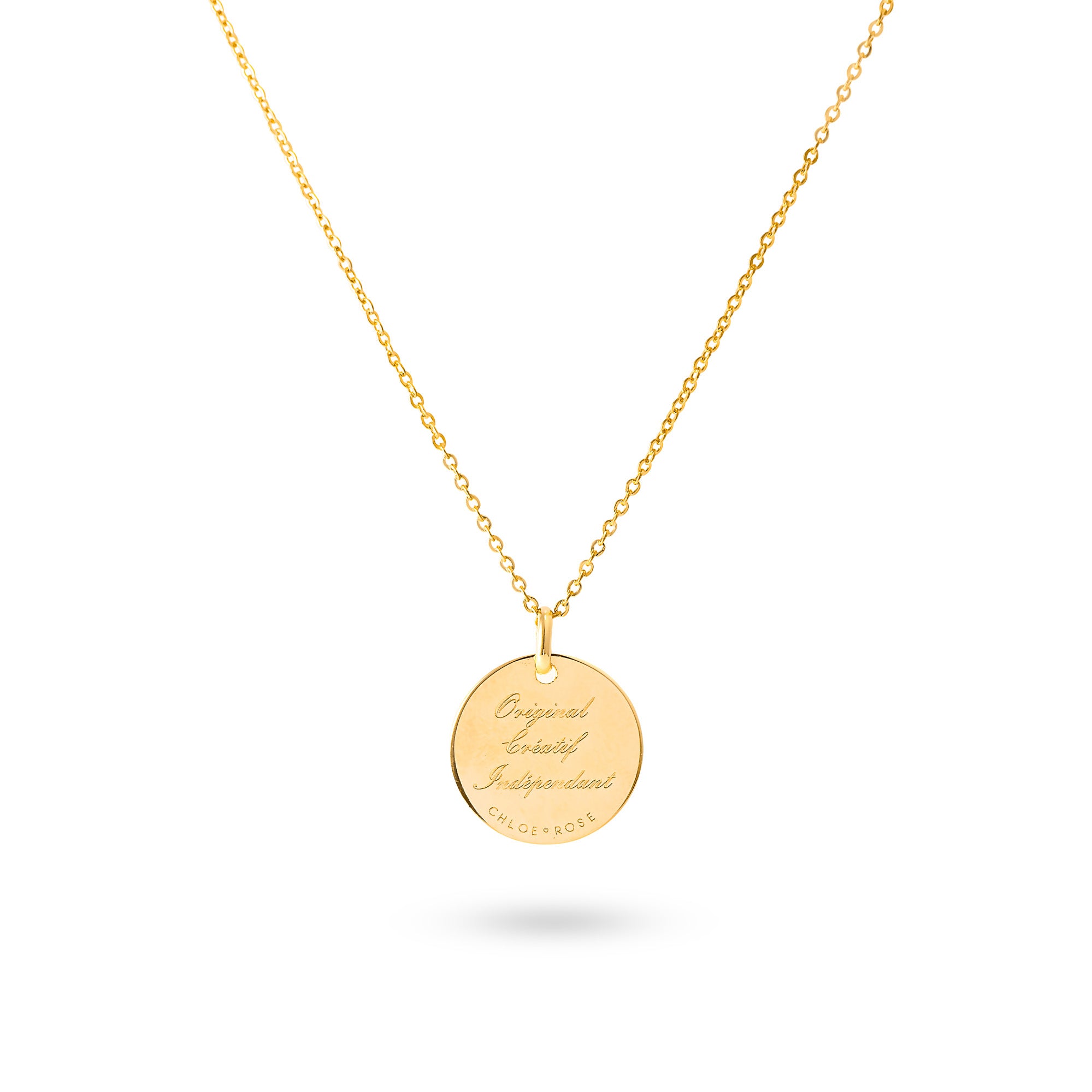 Collier doré signe astrologique Verseau - Bijou photographié sur fond blanc