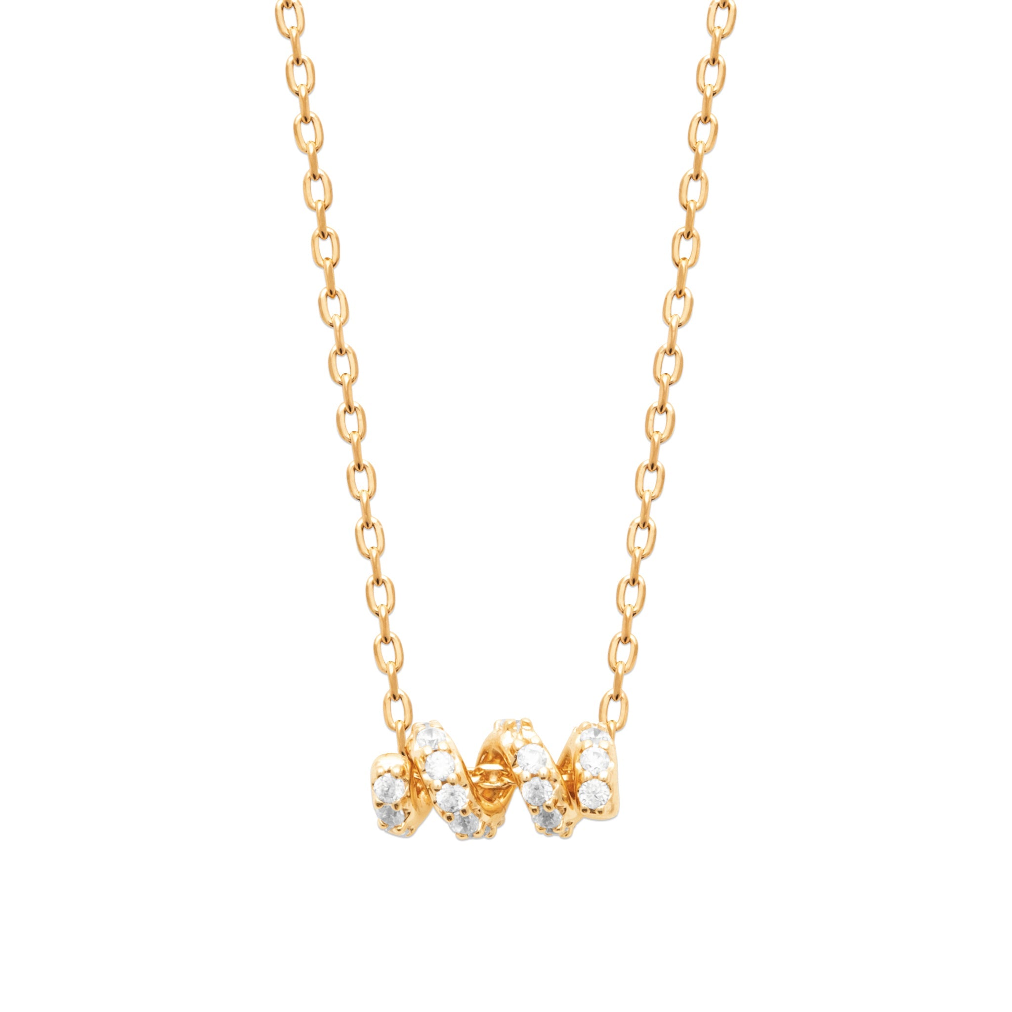 Collier doré zircons FABI - Bijou photographié sur fond blanc