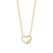 Collier doré coeur zircons Taylor  - Bijou photographié sur fond blanc 