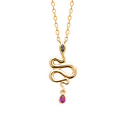 Collier doré et zircons colorés JULES - Bijou photographié sur fond blanc 