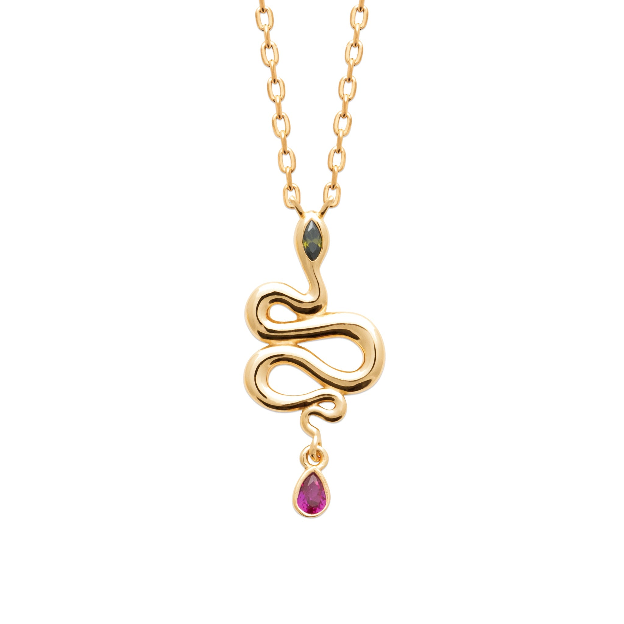 Collier doré et zircons colorés JULES - Bijou photographié sur fond blanc 