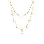 Collier double doré TEYSSA - Bijou photographié sur fond blanc